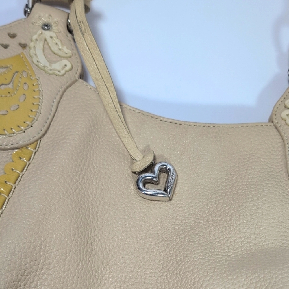 Brighton Melania Leather Cream and Yellow Shoulder Bag - Picture 13 of 14